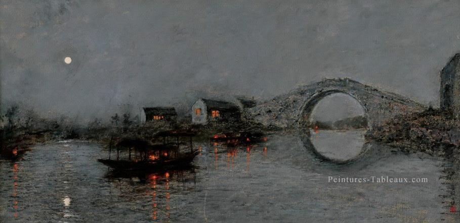 Pont de Feng Yan Wenliang Shanshui Paysage chinois Peintures à l'huile